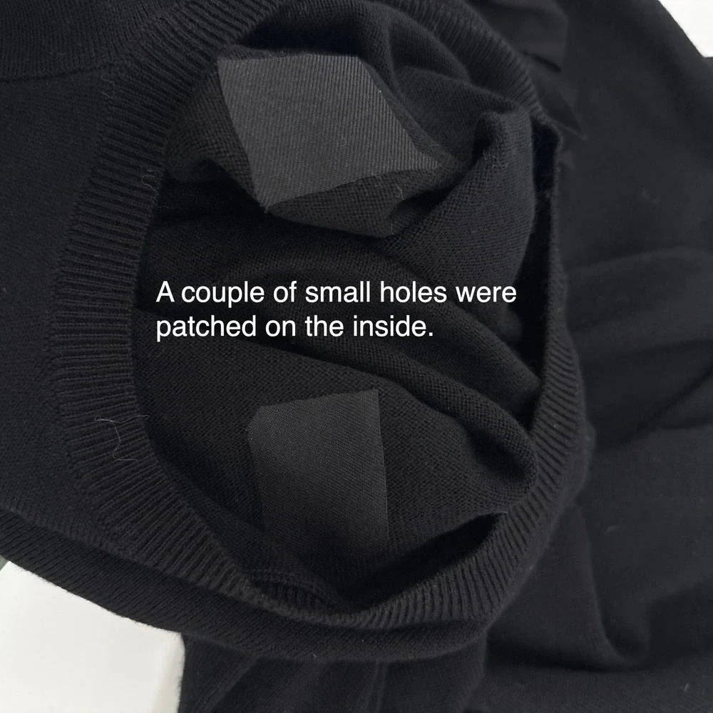 Club Monaco Womens Black 100%‎ Wool Bell Sleeve Bow Detail Sweater Dress Large